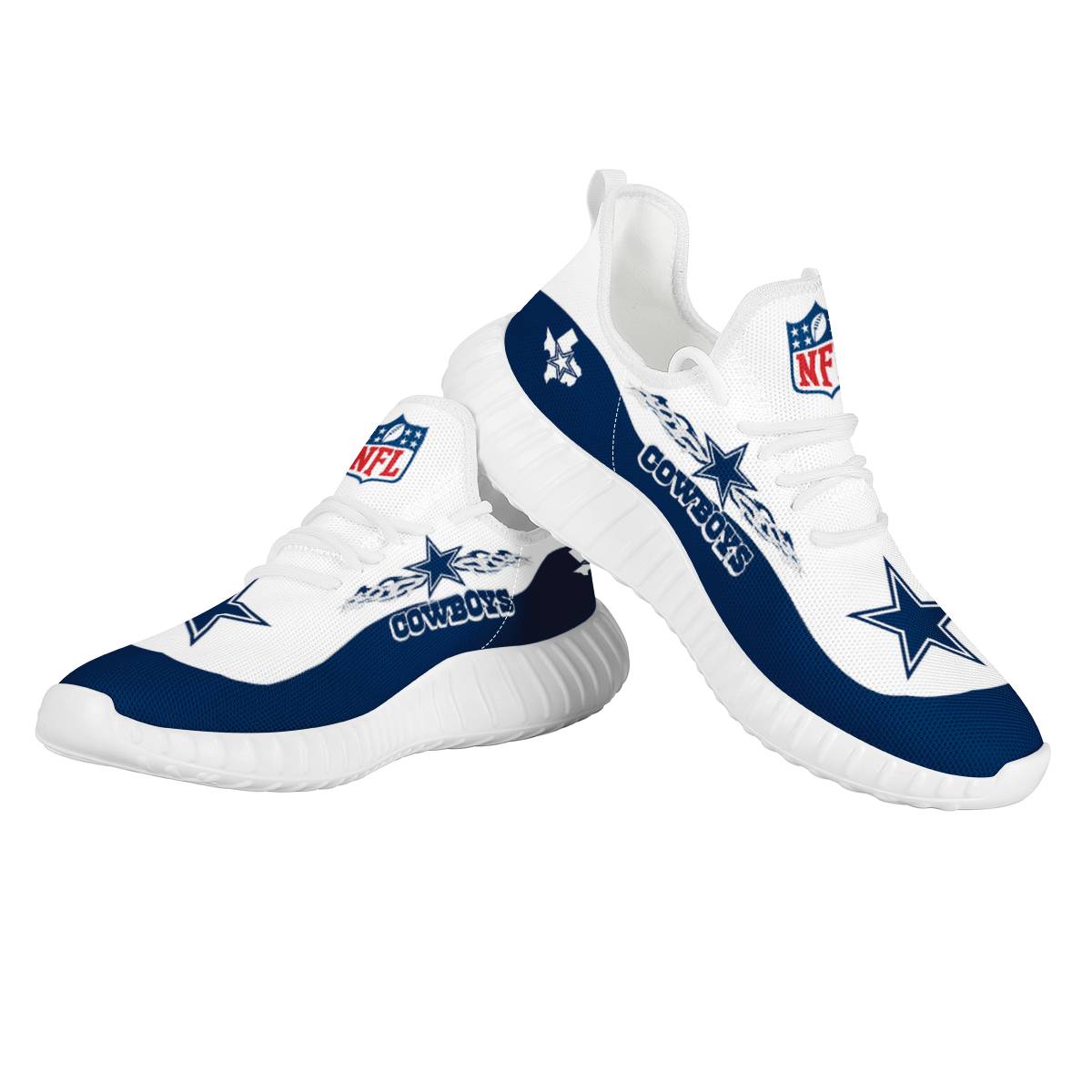 Women's Dallas Cowboys Mesh Knit Sneakers/Shoes 006